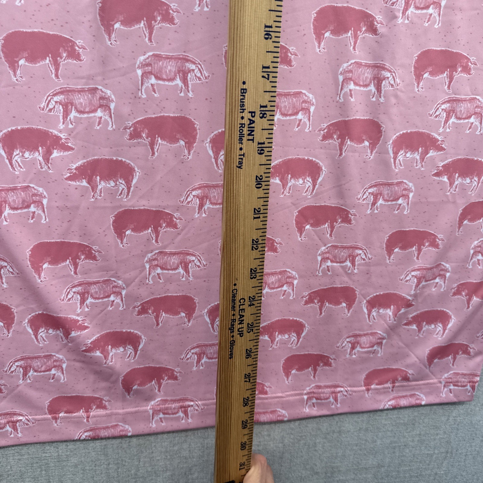Waggle Polo Shirt Mens Large Pink Hog Heaven Pigs Golf Stretch Outdoor NWI