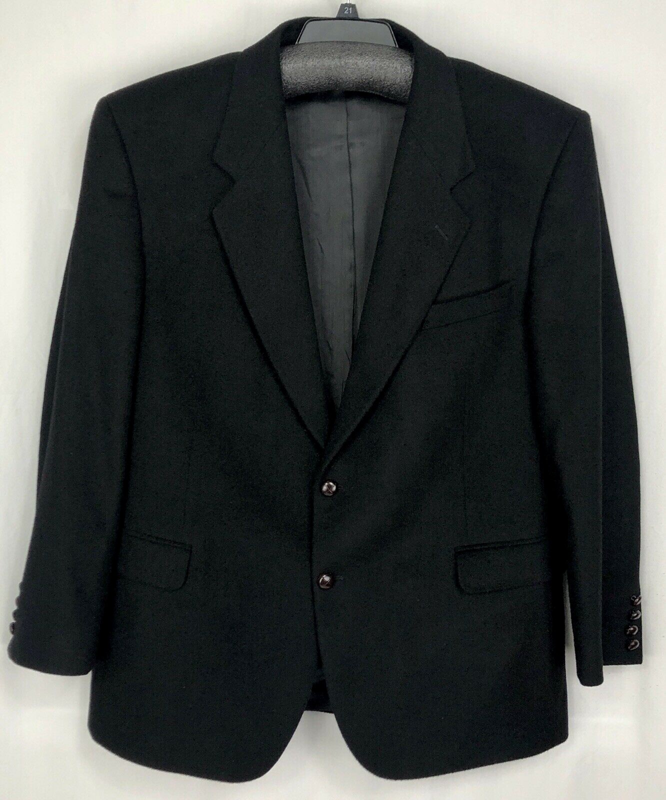 Tailors Row by Deansgate Men Jacket Blazer L 46 Black 100% Camel Hair Sport Coat