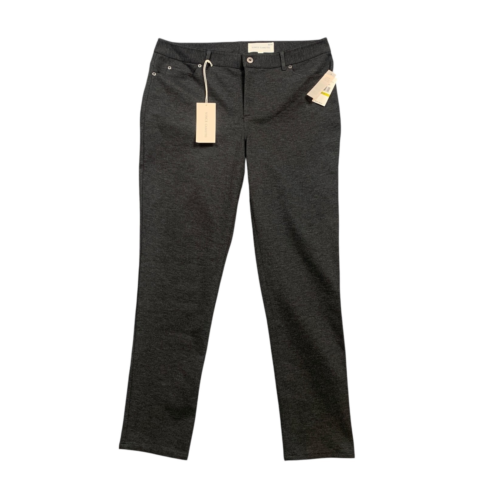 Vince Camuto Pants Womens 32/14 Heathered Gray Ponte Knit Skinny Stretch Zip Fly