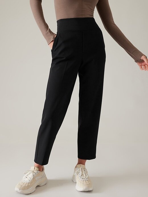 Athleta 12 Black Endless High Rise Pant NEW! #533636 Elastic Waist