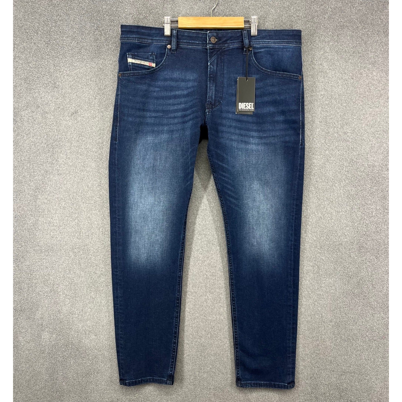 Diesel Thommer-R Slim Jeans Mens 36×32 Dark Blue Wash Stretch Denim Trousers NEW