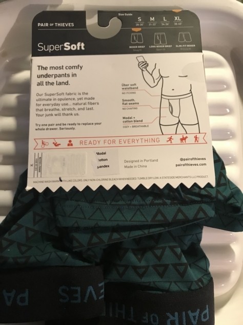 Pair of Thieves Men’s Super soft Boxer Brief S 28-30″ Green triangles NEW