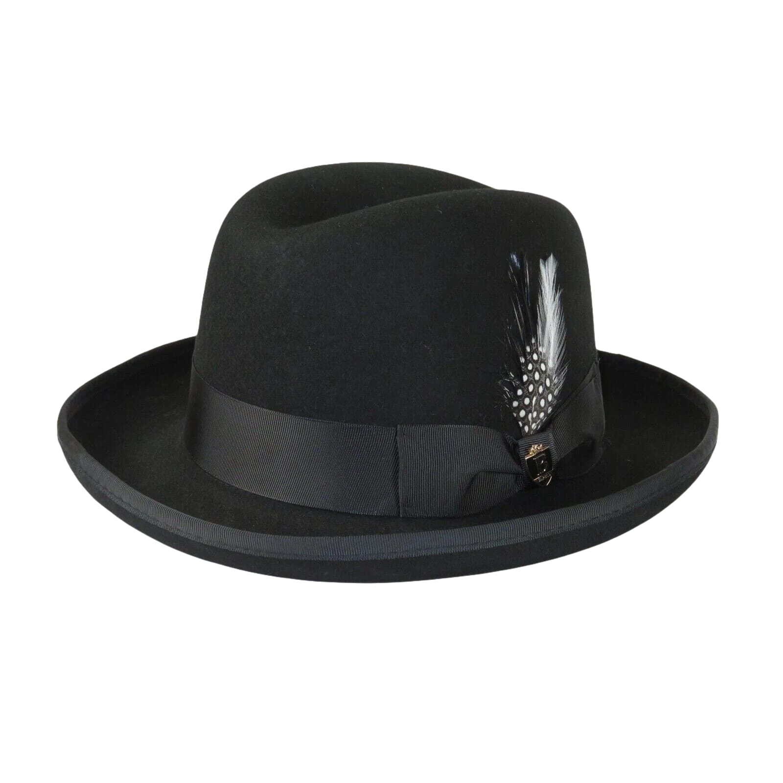 Men Bruno Capelo Dress Hat Australian Wool Homburg Godfather GF100 Black