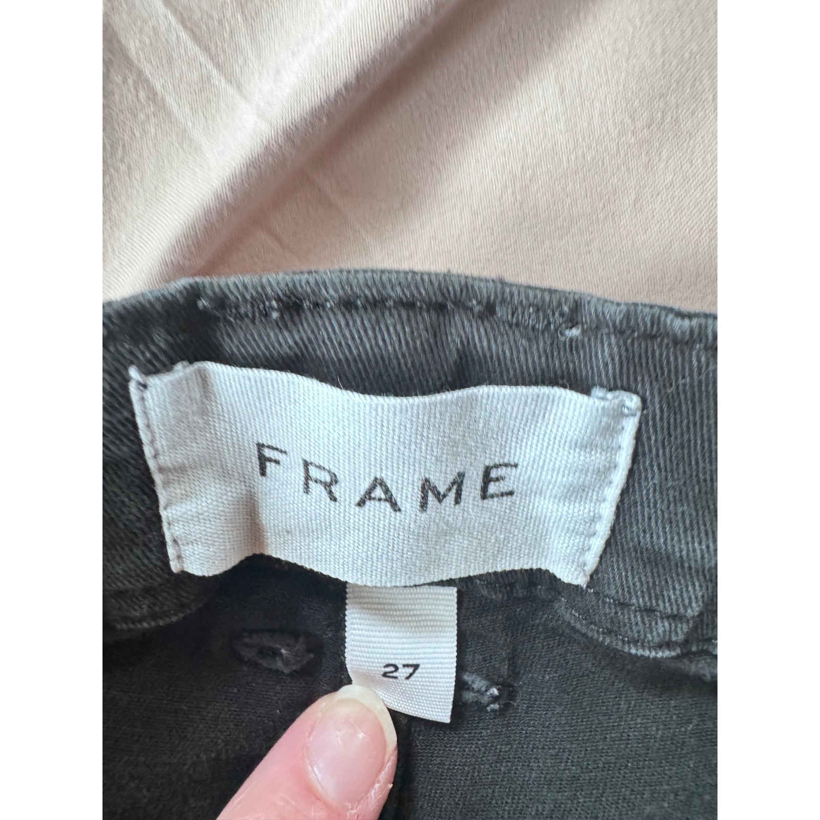 FRAME Washed Black Cargo Gorpcore Jogger Pants Ankle Zip Size 27