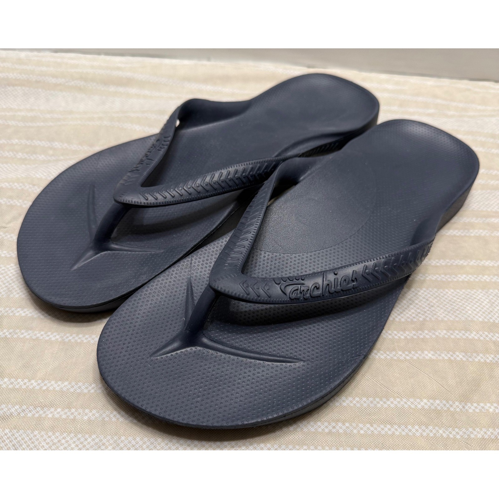 Archies Arch Support Flip Flops Navy Blue Mens 12 Womens 13 Orthotic Sandals