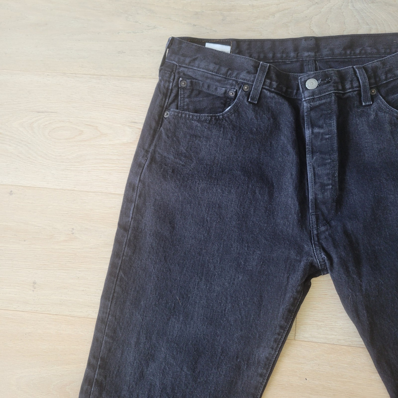 Levi’s 501 Original Fit Jeans Men’s 36×32 Black Wash Straight Leg Classic Denim