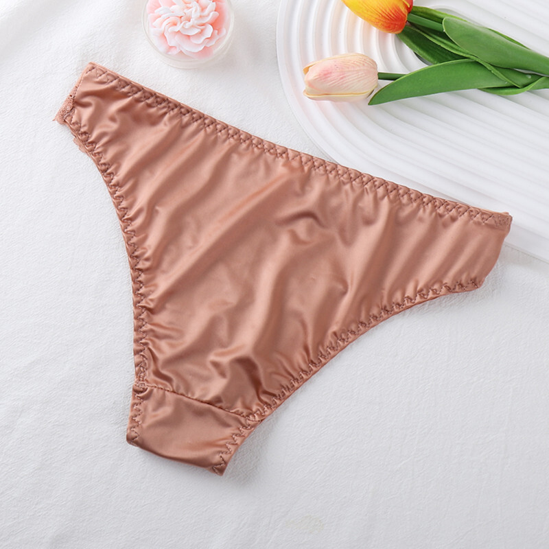 5 Packs Lot Sexy Womens Satin Panties Thongs High Leg Ladies Underwear Lingeries
