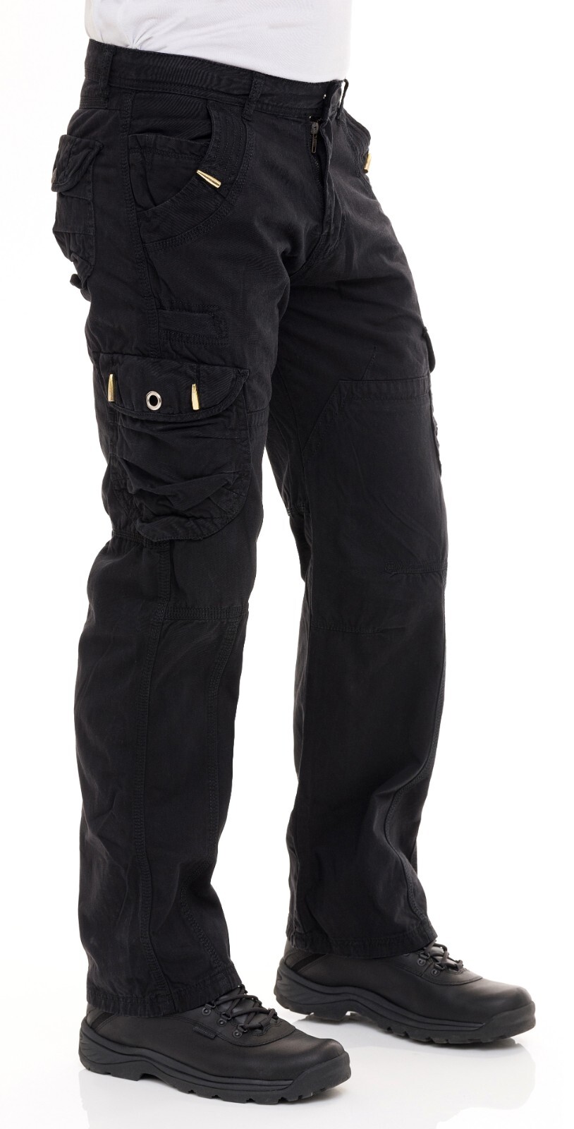 Mens Relaxed Fit 100% Cotton Military Combat Cargo Army Pant WorkWear Trousers