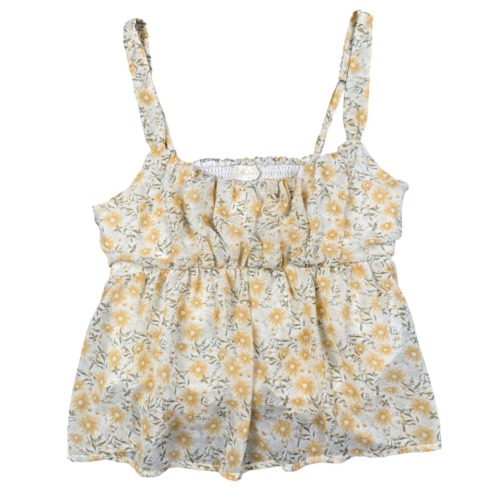 Altar’d State Butter Yellow Floral Camisole Top Women’s Medium Cottagecore Boho