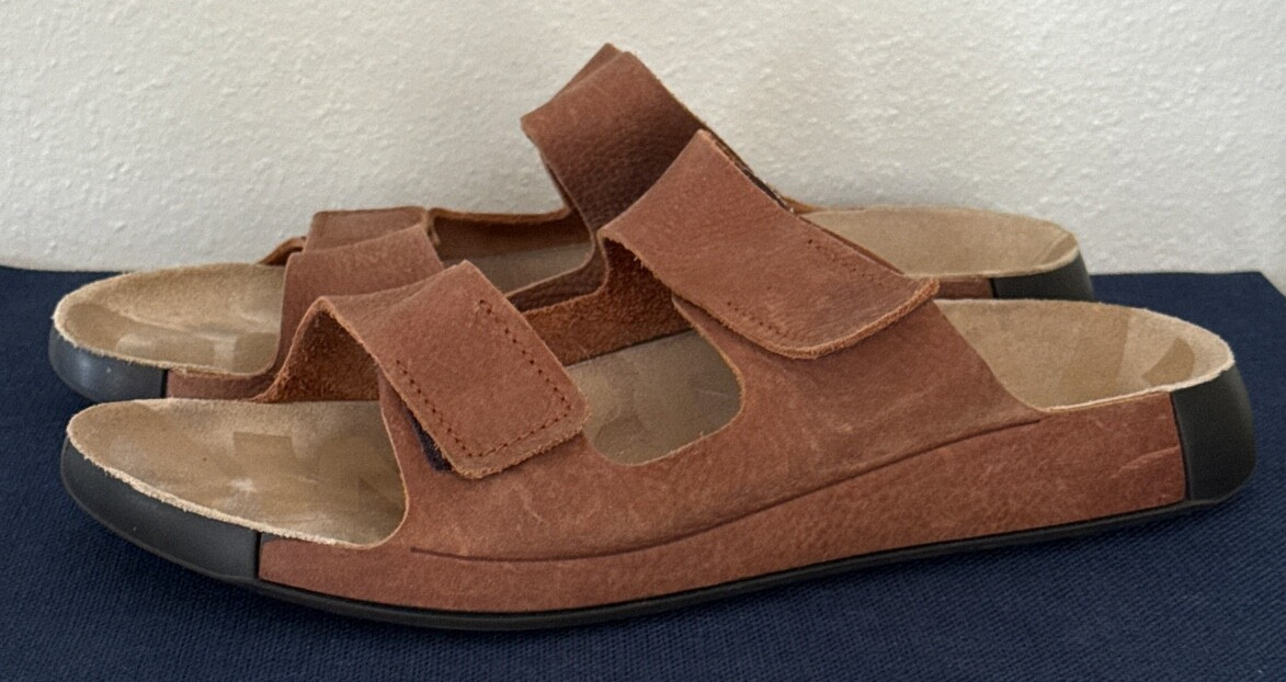ECCO 2nd Cozmo Mens Light Brown Leather Sandals EU 46 US 12 – 12.5 Cosmo