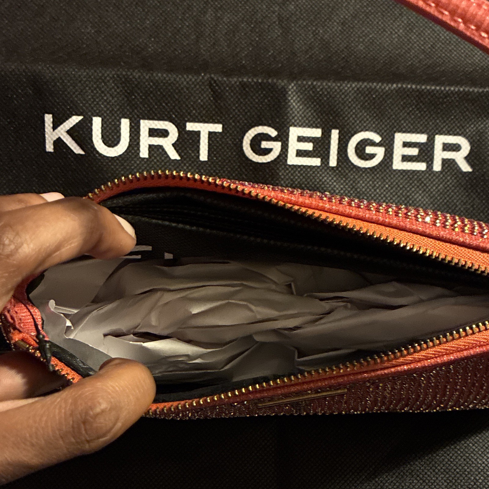 Kurt Geiger London Pink Crystal Small Shoulder Bag Zip Closure w/ Dust Bag
