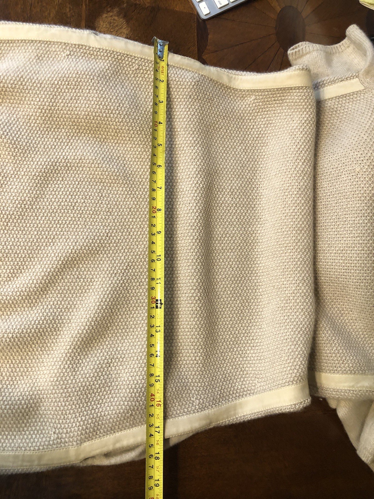 LORO PIANA 100% CASHMERE BEIGE SUEDE LEATHER TRIM SWEATER DRESS, SIZE IT 40