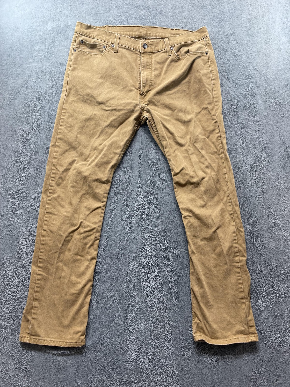 Levis 513 Jeans Mens 38×32 Brown Khaki Slim Straight Stretch Denim Casual