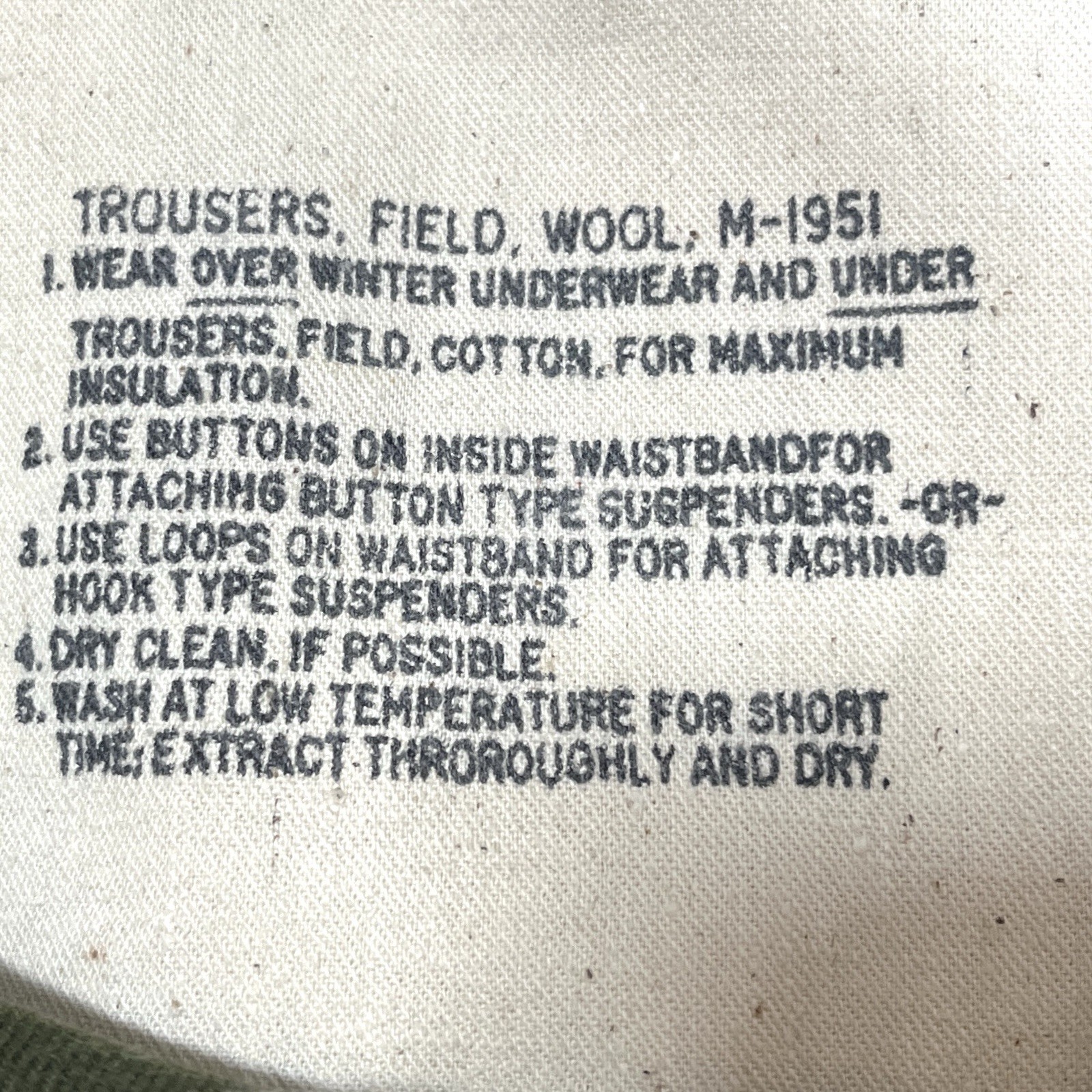Vtg US Army M-1951 Wool Field Trouser Mens L Korean/Cold War Era 50s Genuine