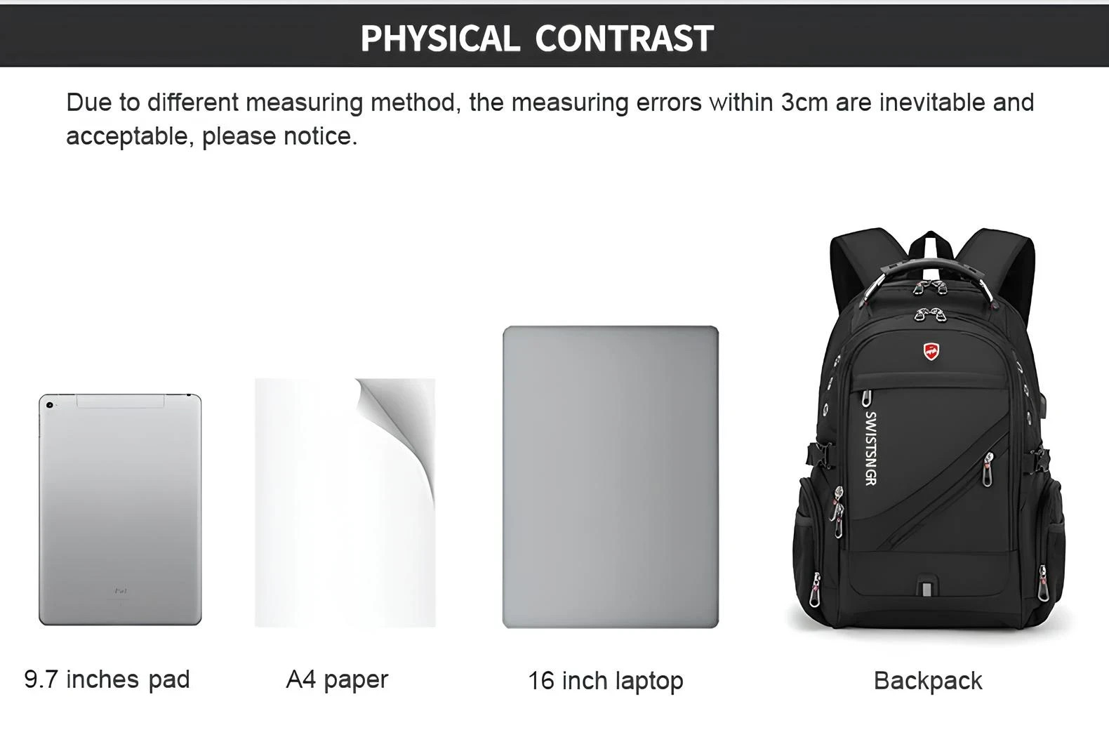 Waterproof 17.3/20 Inch Laptop Backpack Men USB Charging Swiss Backpack Travel