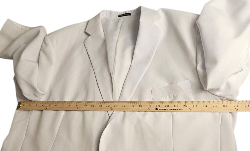 Vittorio St. Angelo White Suit Split Collar 2 Button 54R Pants 48×26 Formal NWT