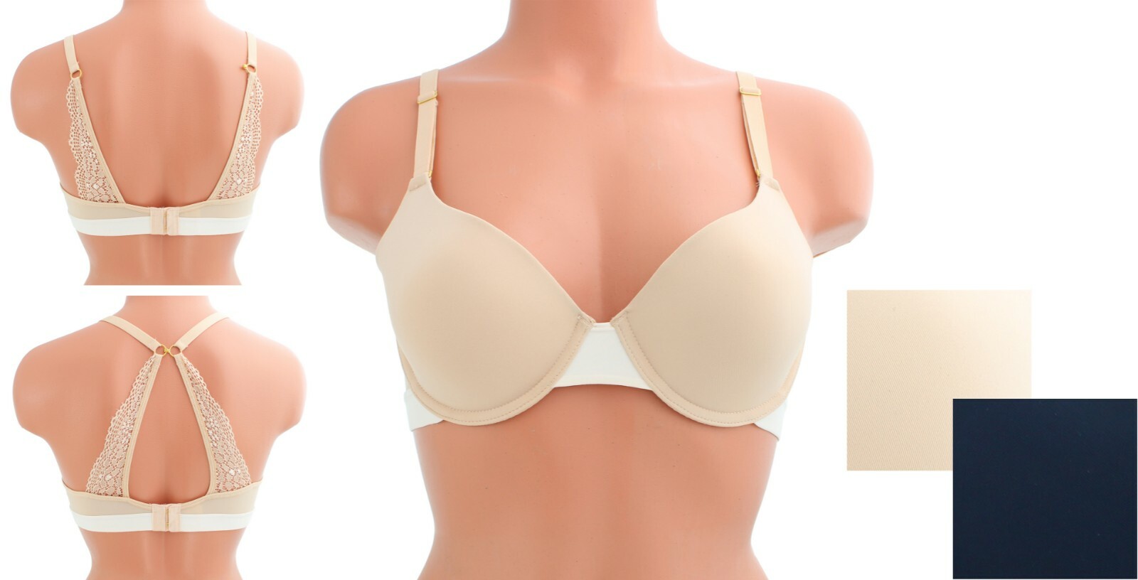 Lively Lace Back Bra 42230, Adjustable Multiway Straps, Elastic Band, Padded
