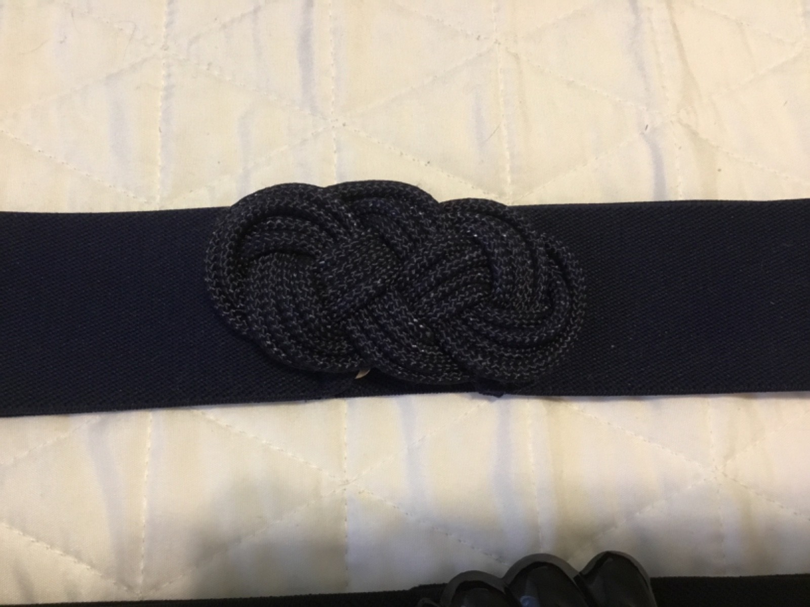 2 Vintage Elastic Stretch 80s Lot Blue Black Retro