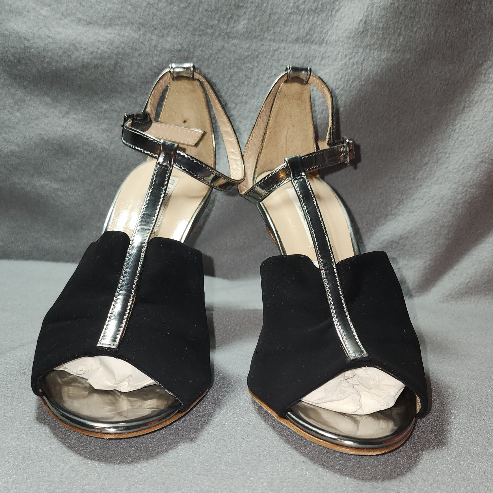 claudia ciuti strappy heels black silver ankle strap open toe stiletto