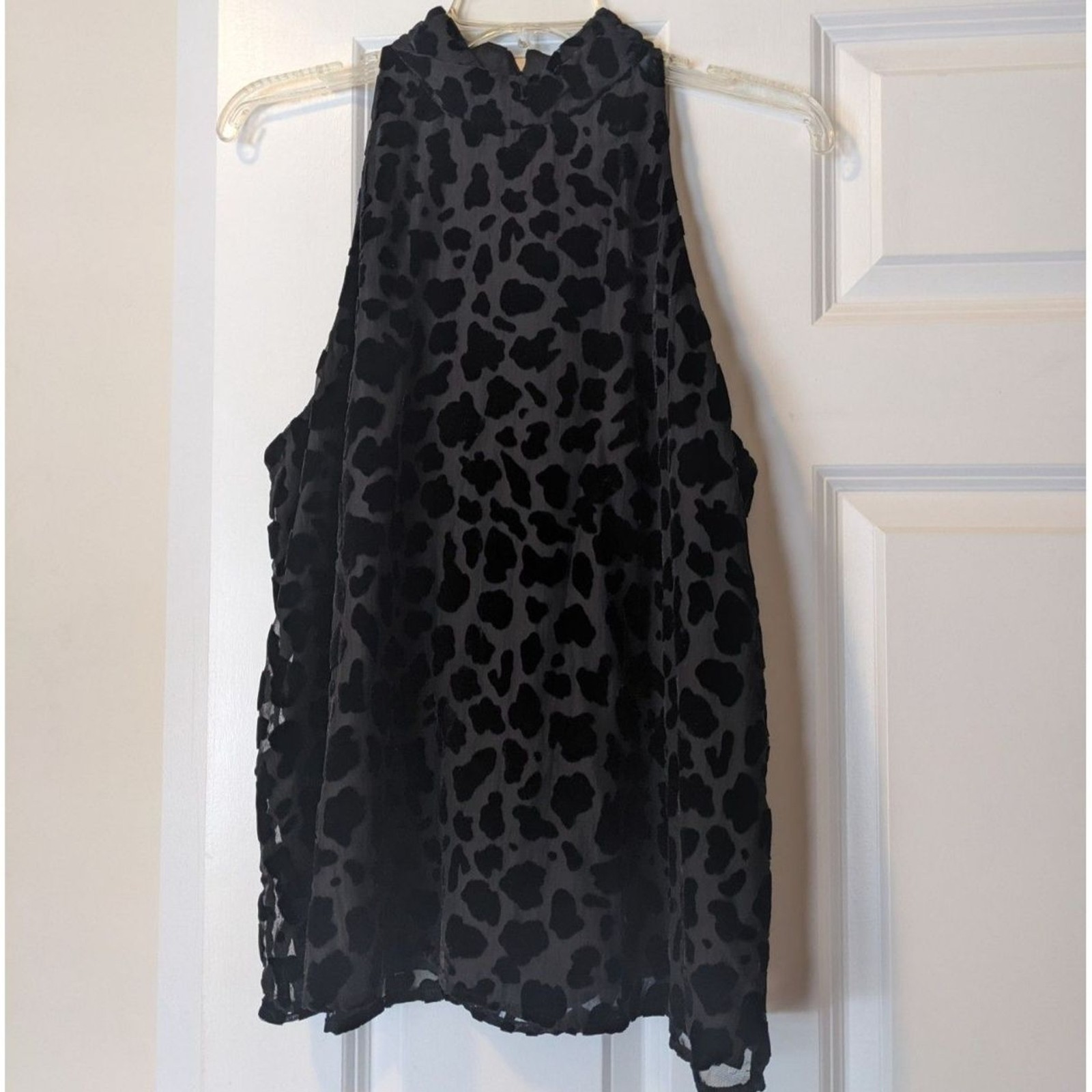 Black Velvet Burnout Tank Top Sheer Y2K Whimsygoth Witchy Goth