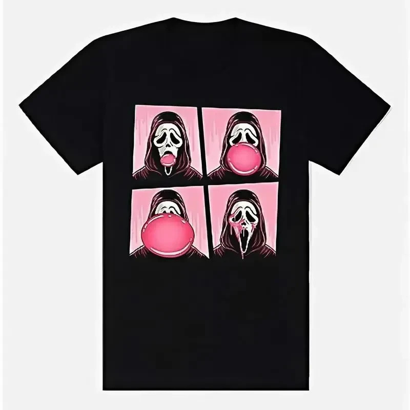 Ghost Face Bubble Gum Pop Horror Halloween Unisex T-Shirt