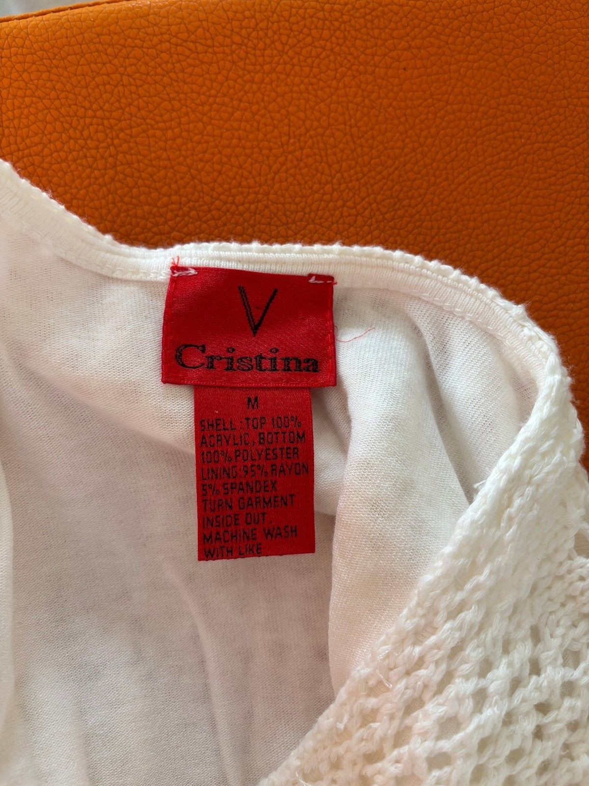 Cristina V White Crochet Open Knit Tunic – Fairycore Layering Dress Medium