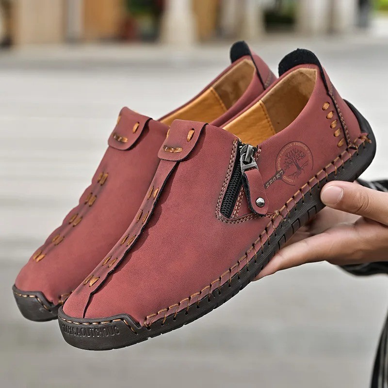 Men’s Handmade Leather Loafers Slip On Moccasins Soft Sole Casual Walking Shoes