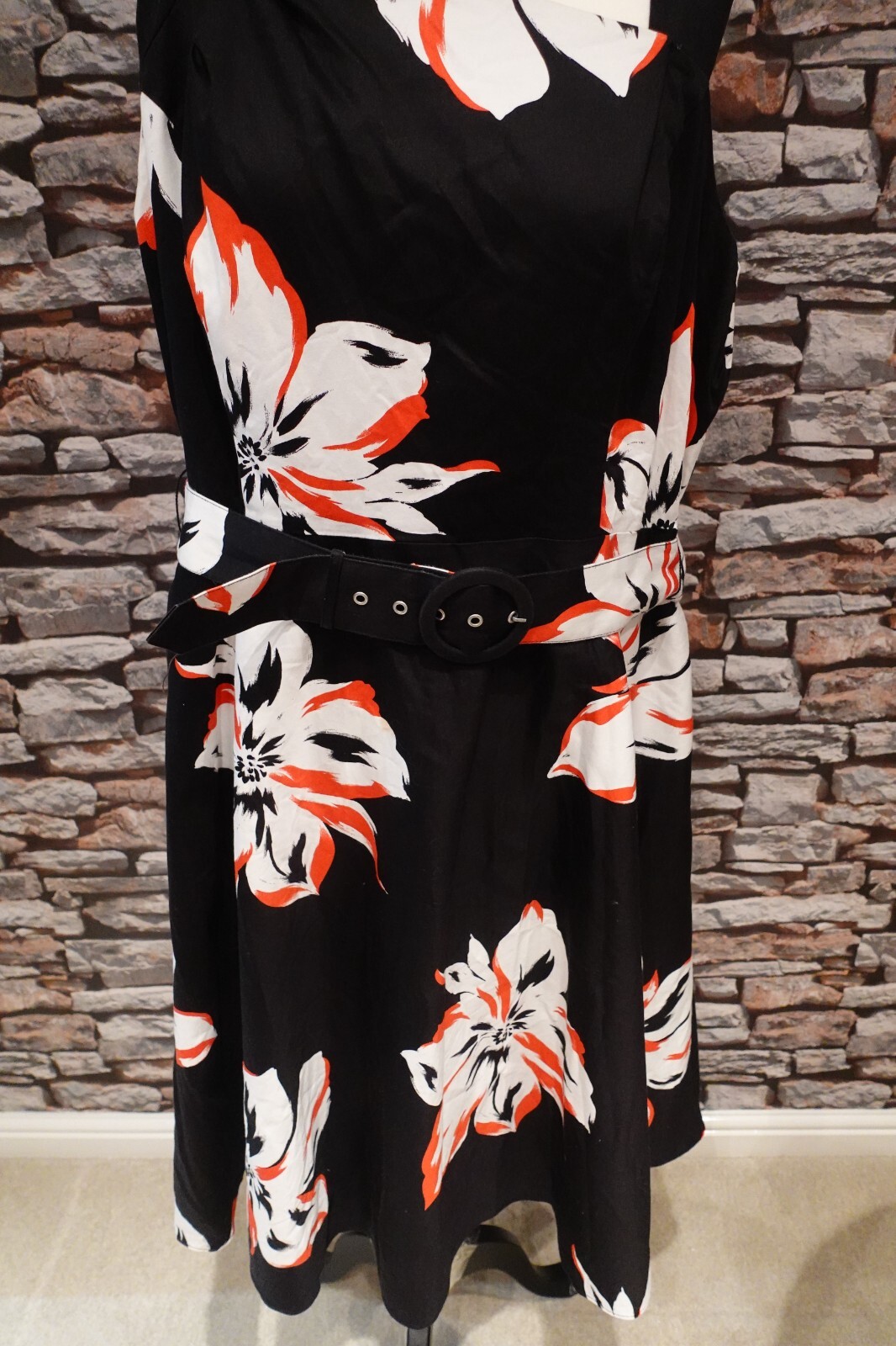 Collection Debenhams Belted Sleeveless Lined Back Zip Dress Size 20