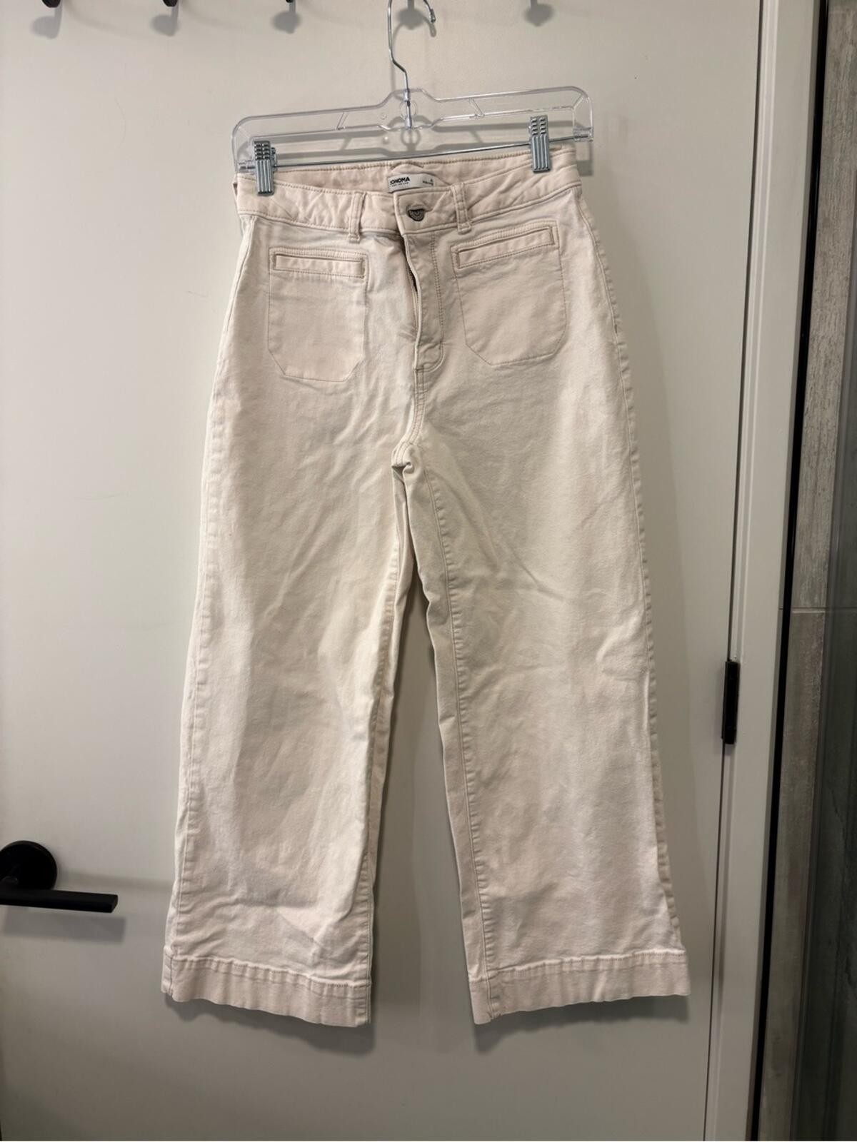 Sonoma Wide-Leg Cream High-Rise Jeans