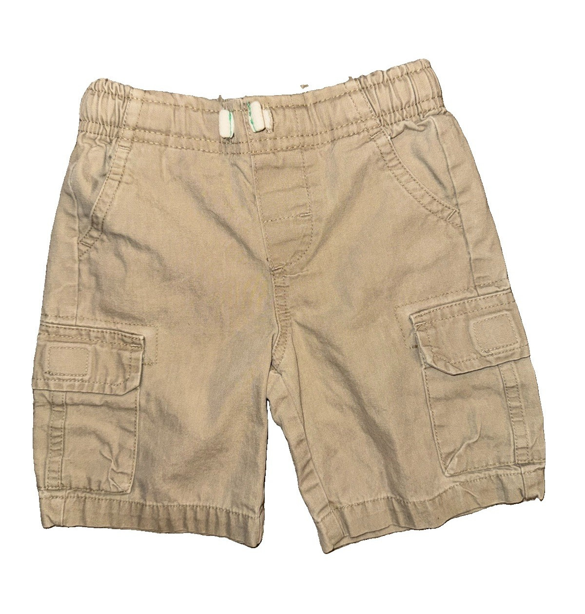 Carter’s Toddler Boys Cargo Shorts Khaki Tan Elastic Waist 18M EUC