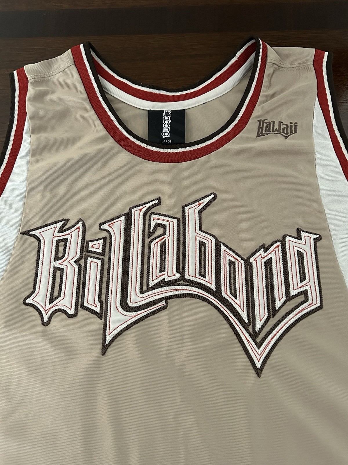 Vintage Y2K Billabong Hawaii Basketball Jersey Tank Top Gold Black Adult Size L