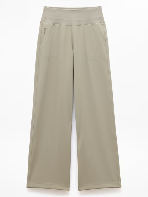Athleta SP PETITE Venice High Rise Wide Leg Pant Willow Green Easy Active EUC