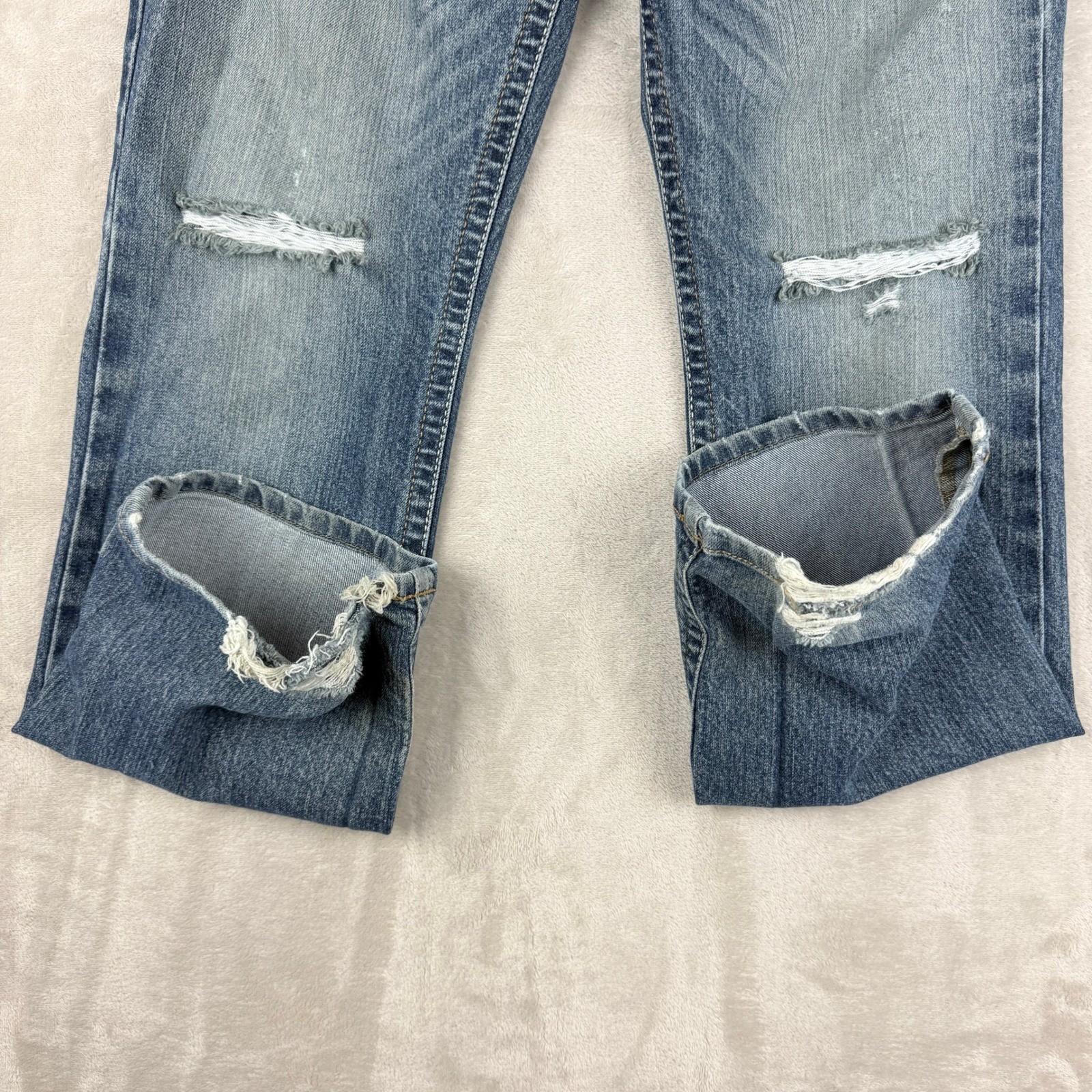 Ariat M4 Jeans Men 28×30 (29×29.75) Blue Rebar Low Rise Bootcut Western Distress