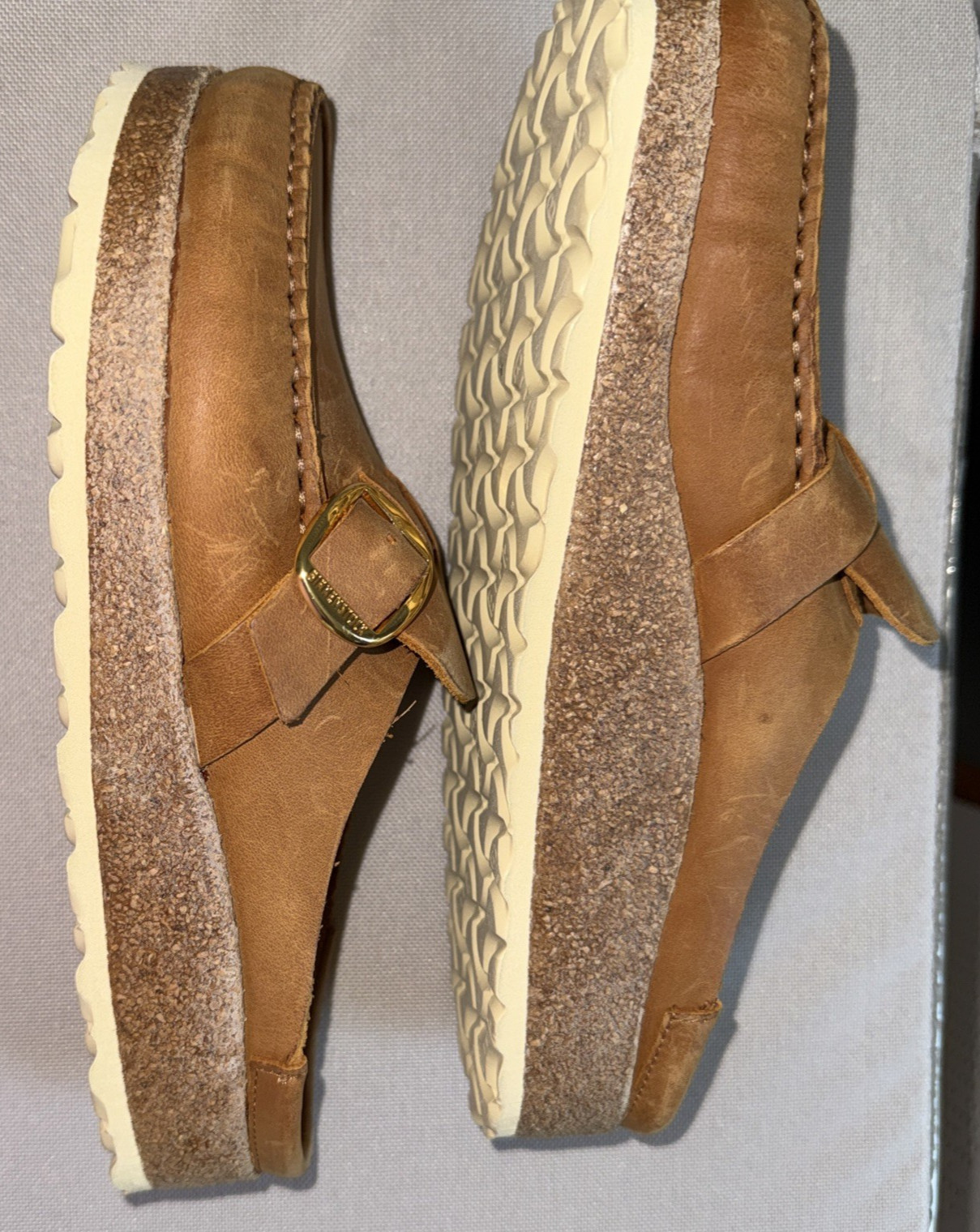 Birkenstock Buckley Cognac Brown Oiled Leather Clogs EU 38 Regular/Wide US 8 EUC