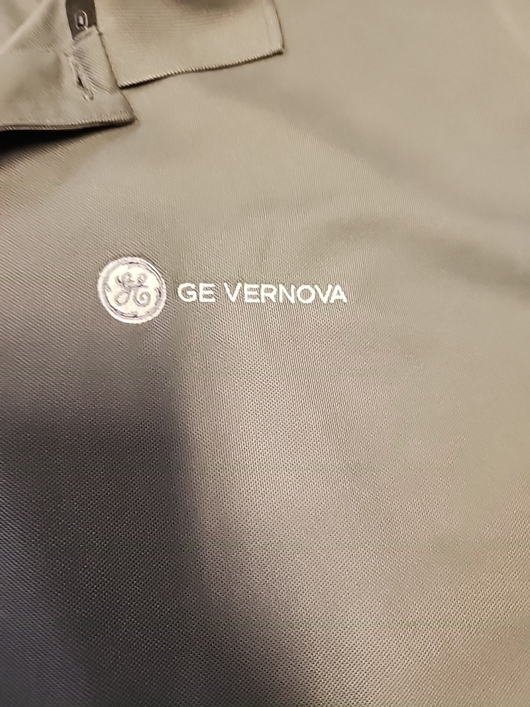 GE General Electric Vernova Logo Gray Lightweight Polo Shirt Mens 4XL