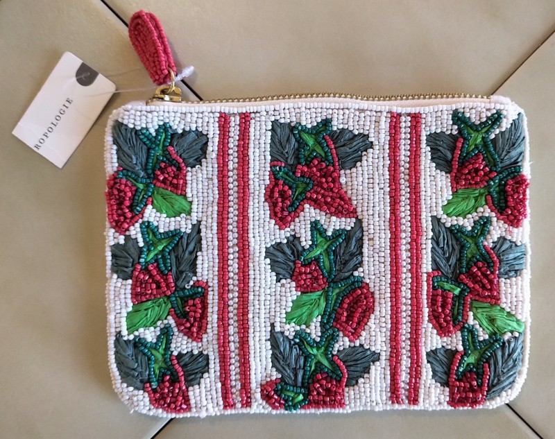 ANTHROPOLOGIE Red/Green Fiona Maeve Beaded/Embroidered Clutch Purse Bag – NWT