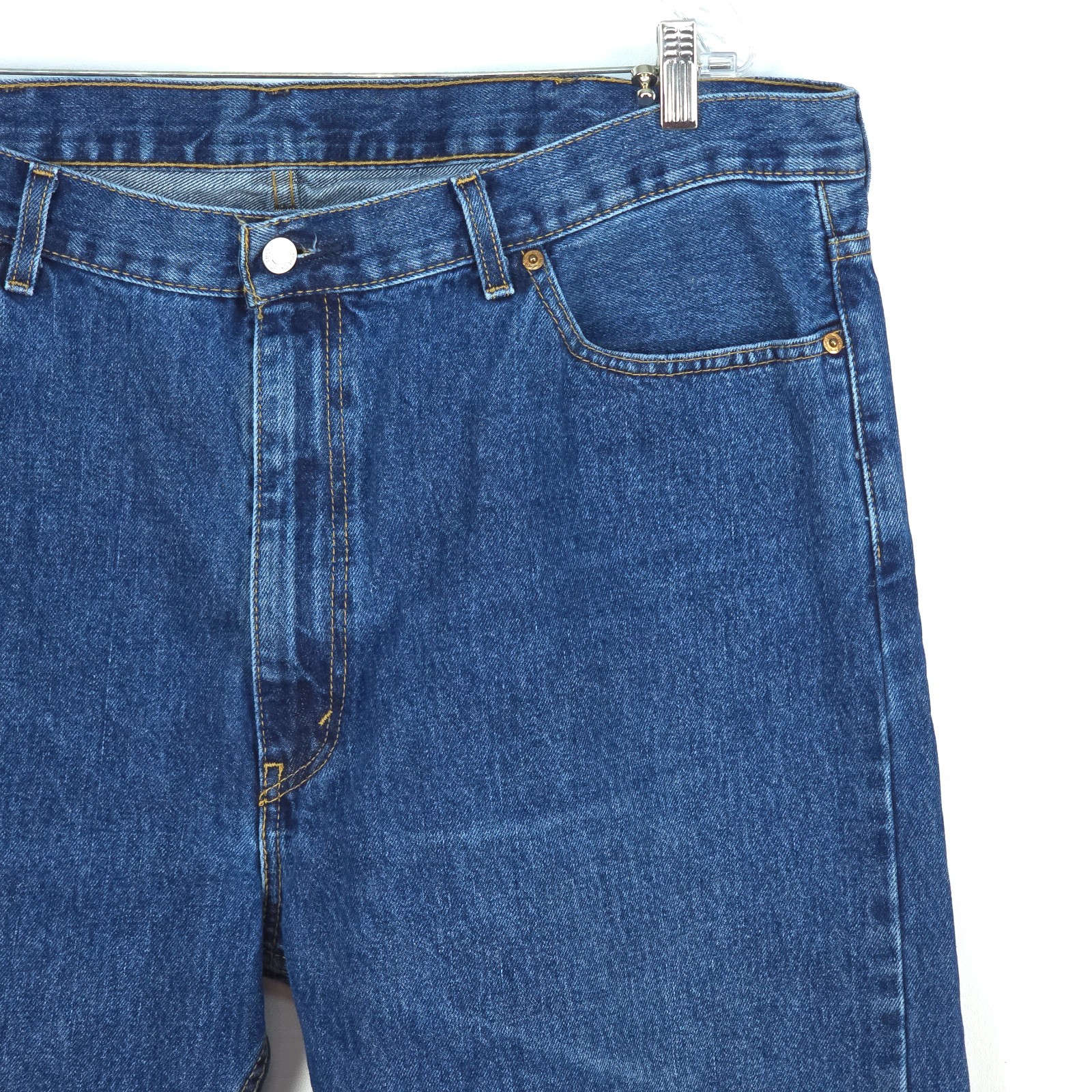 Levi’s 505 Denim Jeans Mens 42×29 (44×29) Dark Wash Regular Fit Straight Leg