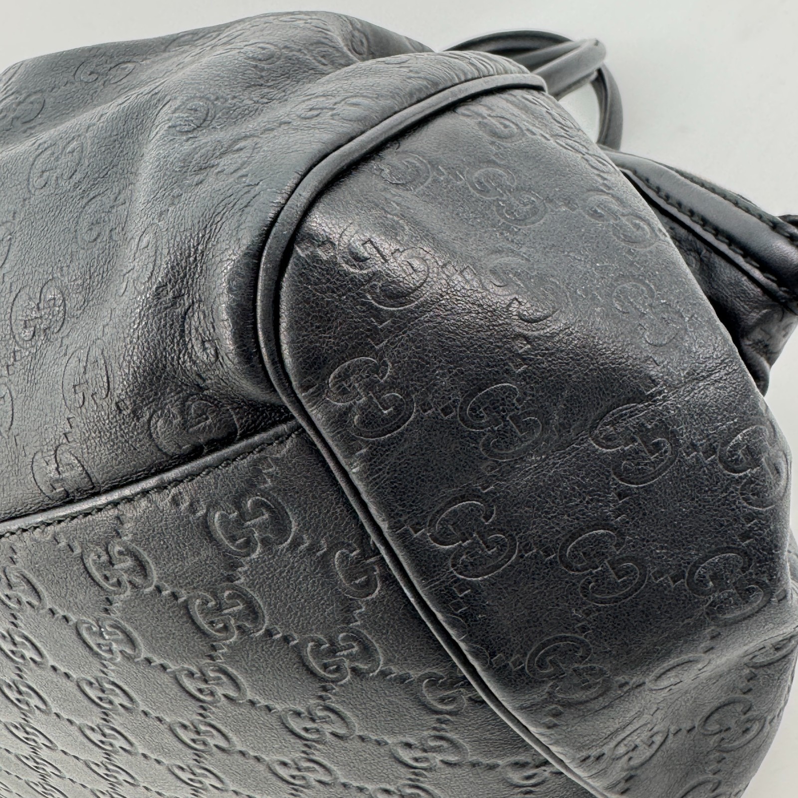 GUCCI Sukey Shoulder Bag Leather Black