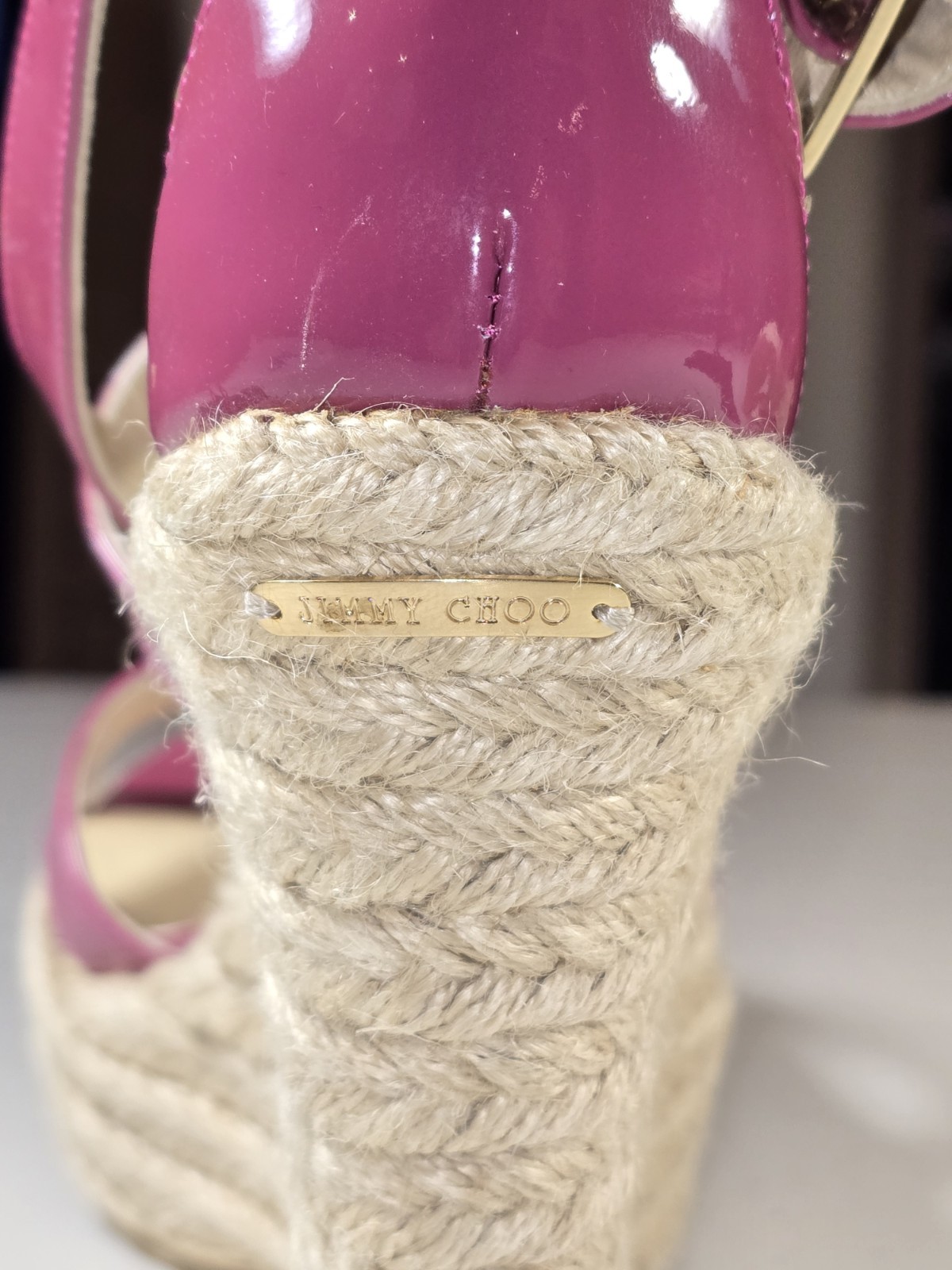 Jimmy Choo Hi Heel Wedge Sandal Pink Strap Size 39 New Other