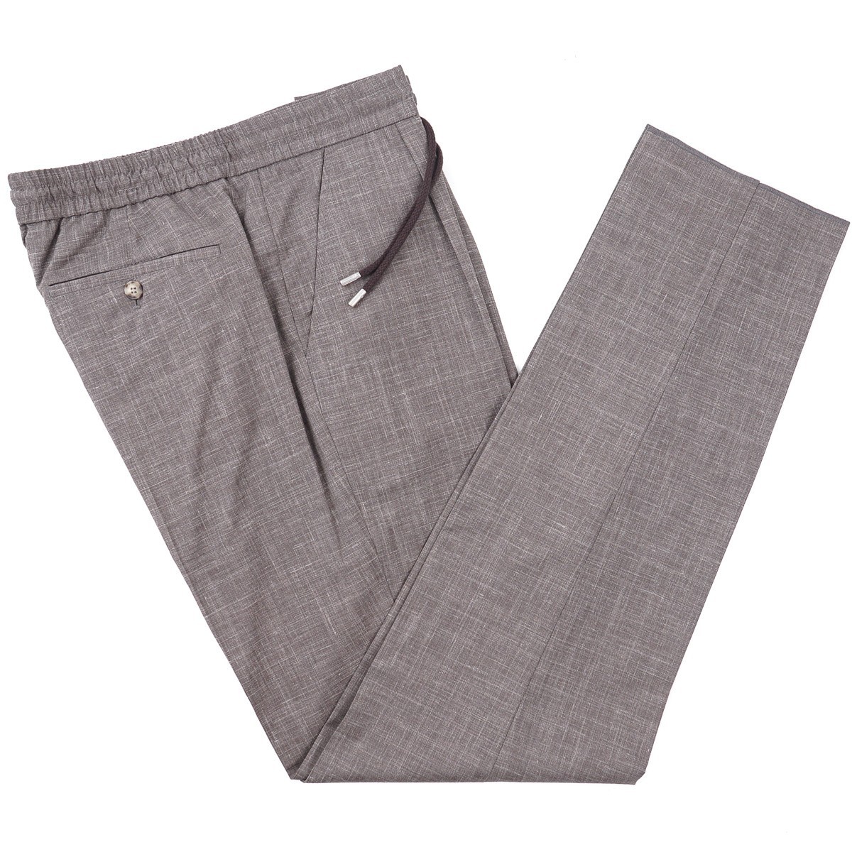 Brett Johnson Gray-Brown Wool-Silk-Linen Drawstring Pants XL 37-38 (Eu 54) NWT