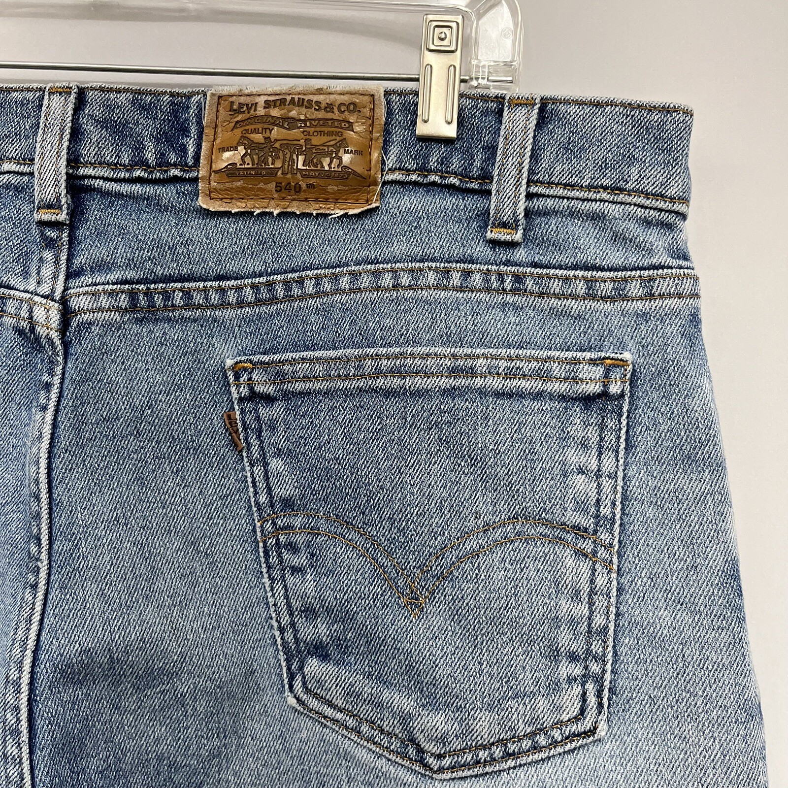 Vtg Levi’s 540 Orange Tab 90’s Men’s 40×30 Blue Flex Denim Tapered Leg Jeans USA