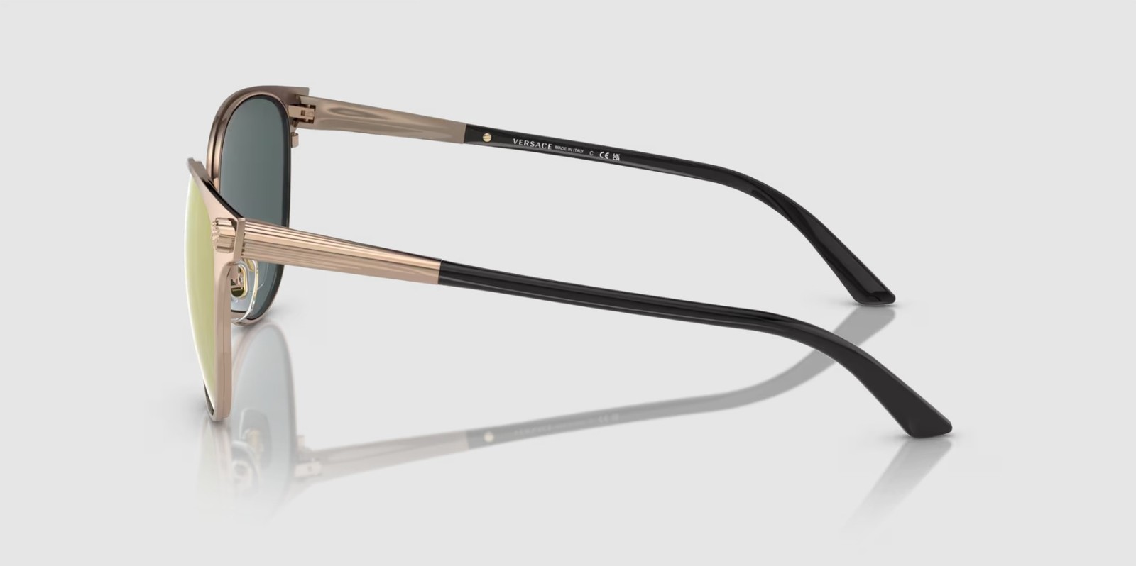 VERSACE VE2168 14095R Pink Gold Dark Grey Mirror Pink 57 mm Women’s Sunglasses