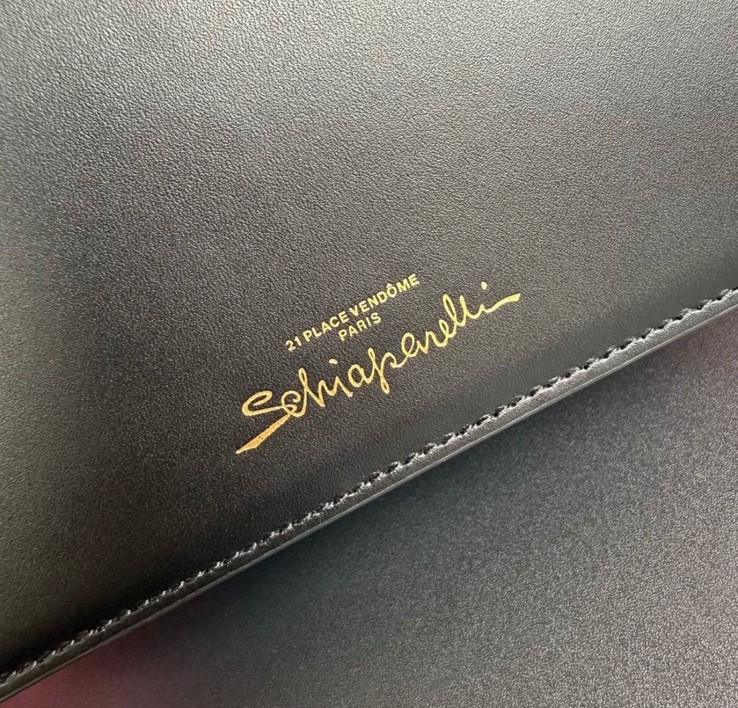 SCHIAPARELLI Style Large Black Leather Anatomy Bag.
