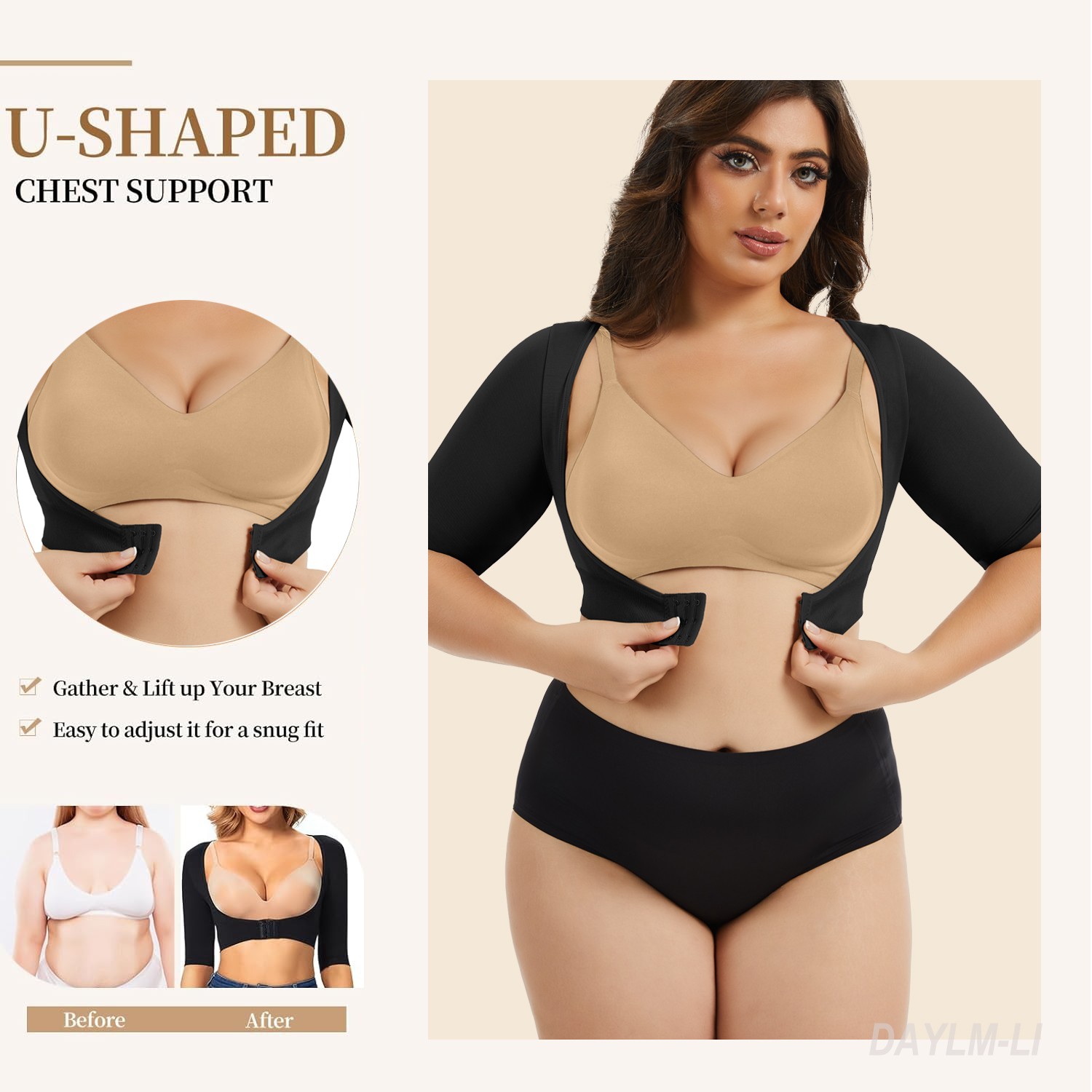 Women’s Upper Arm Shaper Compression Sleeves Post Surgery Shapewear Tops Slimmer