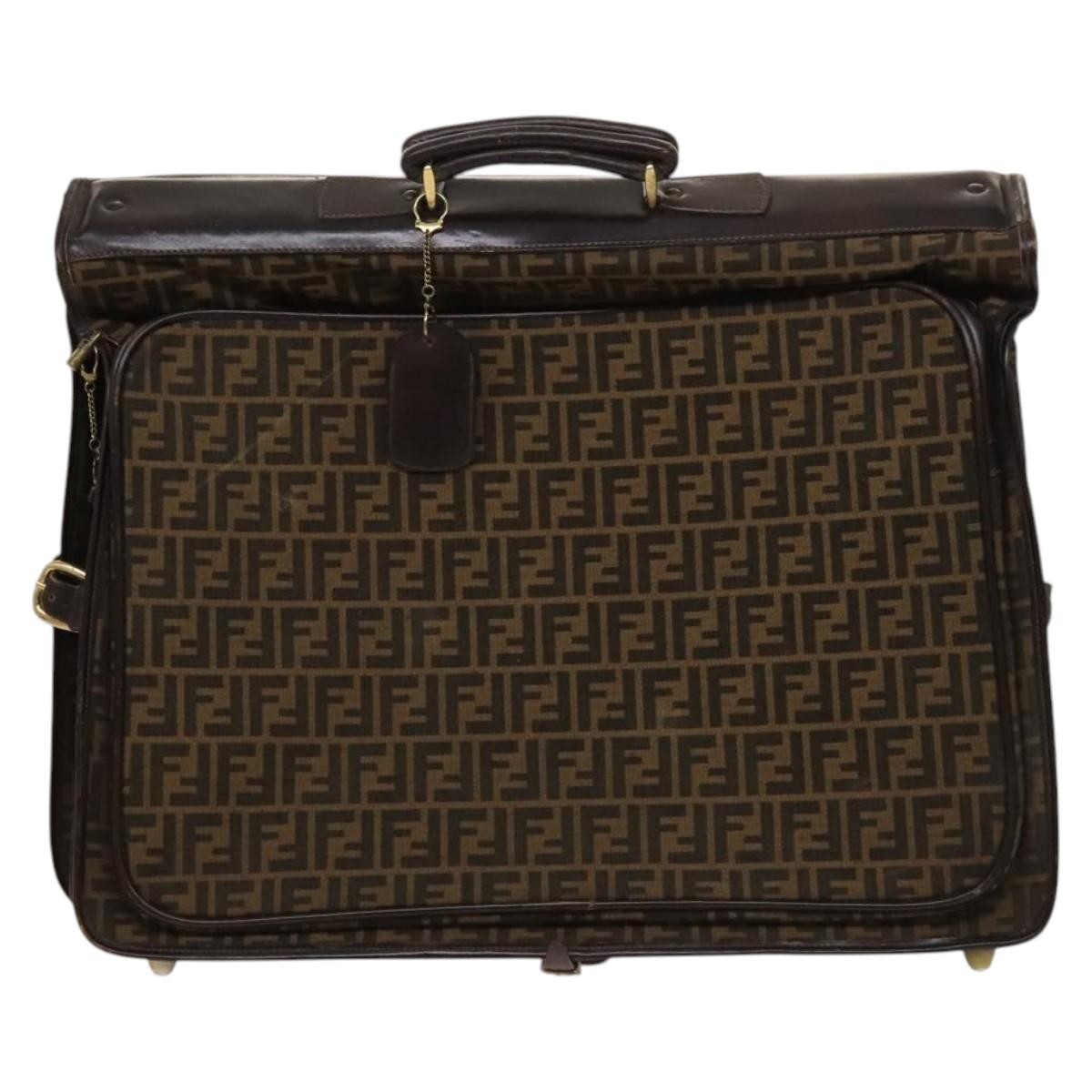FENDI Zucca Canvas Garment Cover Brown Black gold Auth sw767