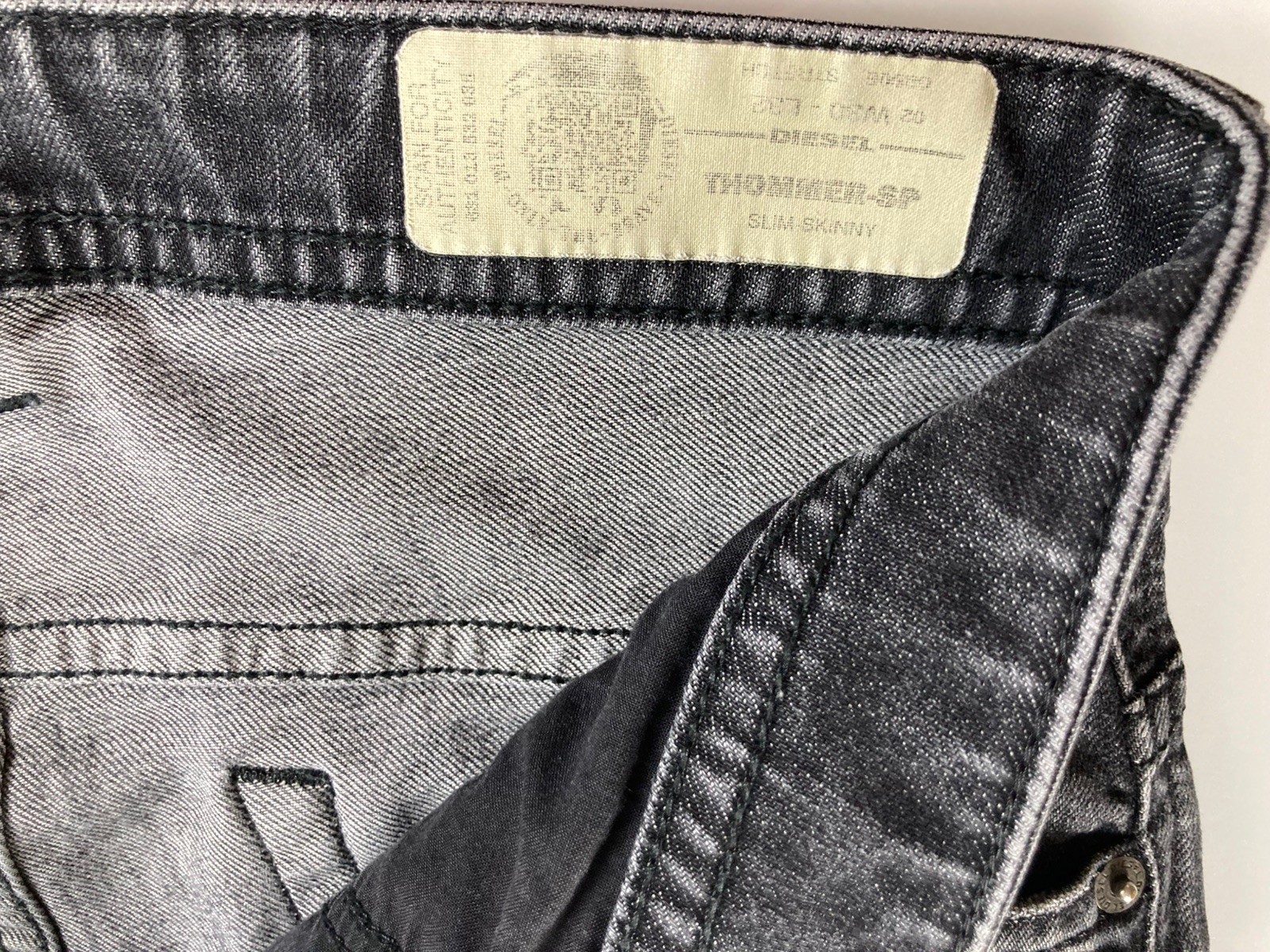 Diesel Thommer SP Jeans W30 L32 Stretch Slim Skinny Denim Wash 0890E Dark Grey