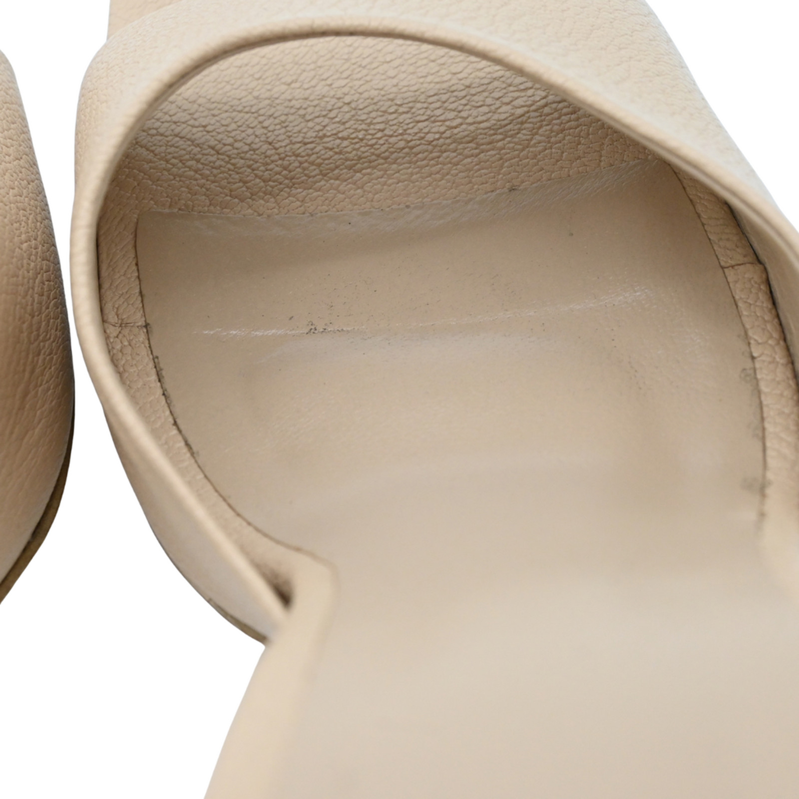 BY FAR | Nude Mora Leather Heel Mules Size 39