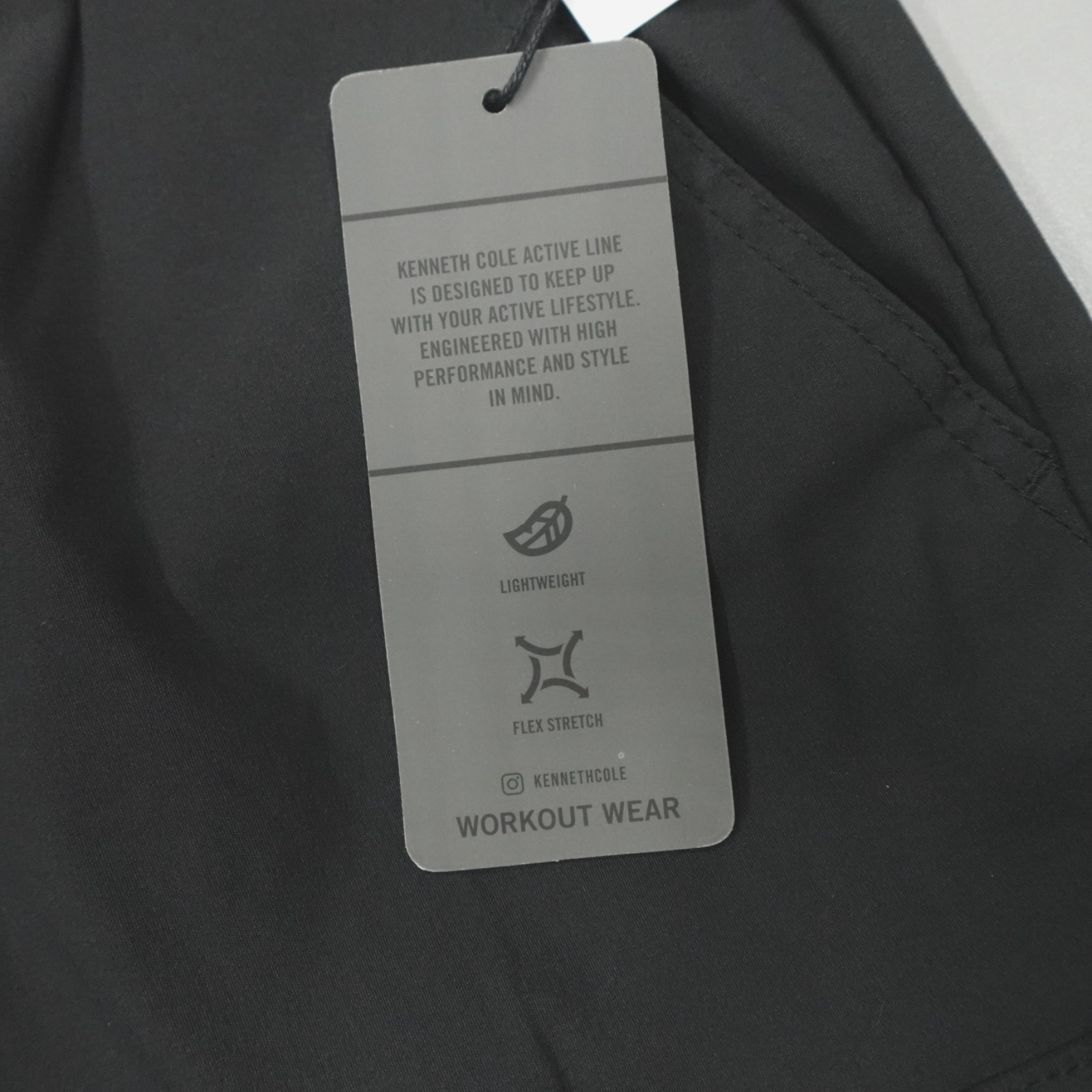 Kenneth Cole Performance Tech Jogger Cargo Tapered Woven Nylon Stretch Black