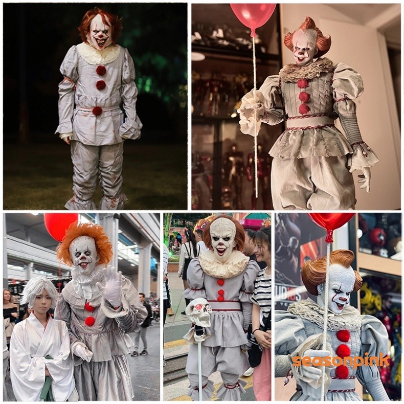 Chapter Stephen King Clown Unisex Costume Cosplay Pennywise Multicolor Halloween