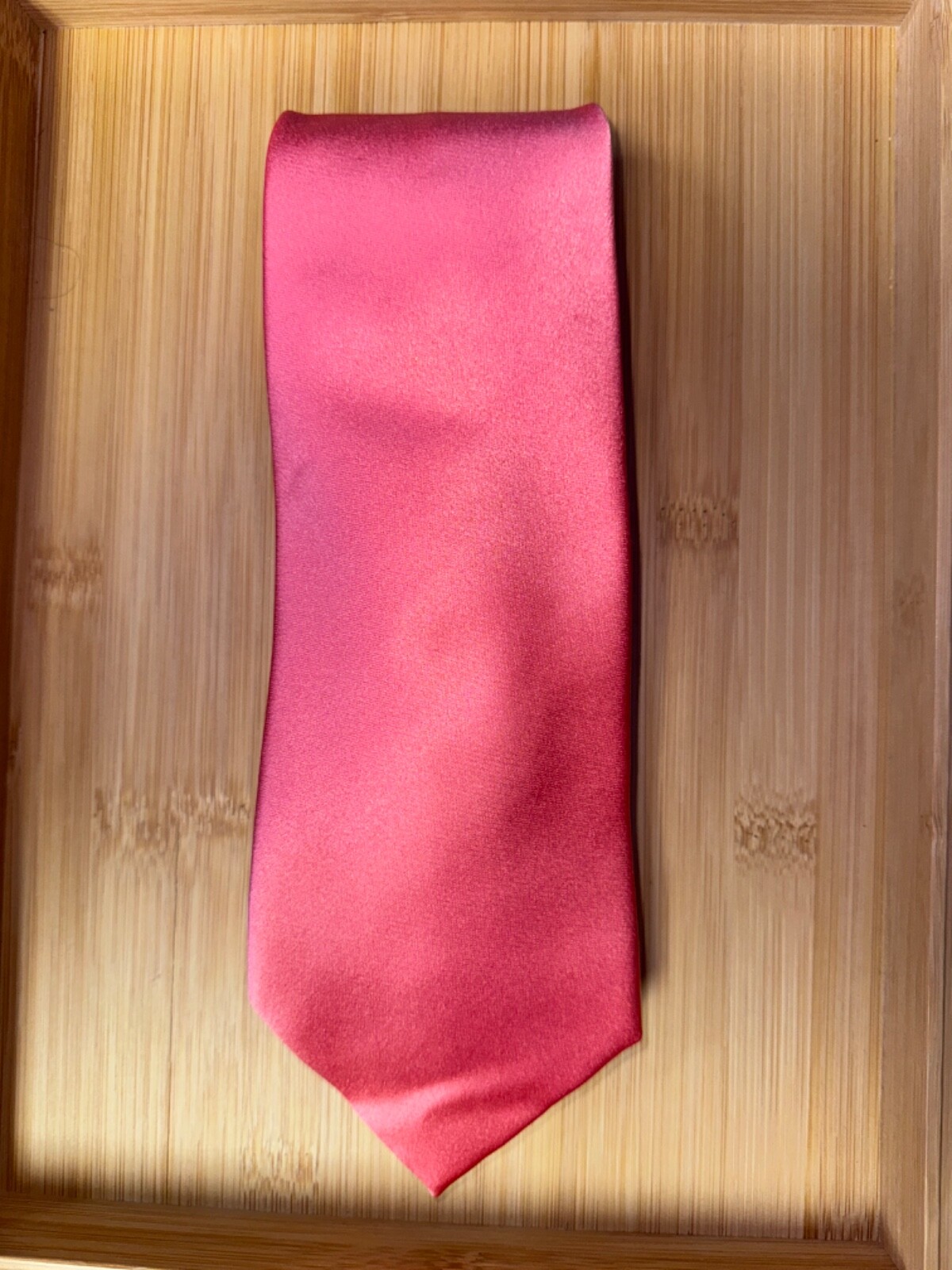 CHERI COPAIN Solid Pink Polyester Tie 58L 3.25W